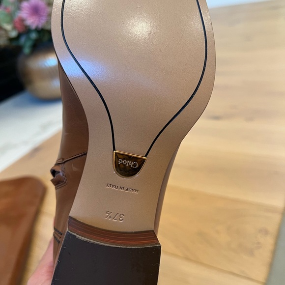 Chloe over-the-knee tan leather boots. New, never worn. - Picture 8 of 9